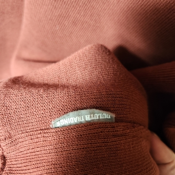 Duluth Trading Co Mens Brick Red Class Act Rib 1/4 Zip Mock-Size 3XL - Picture 6 of 8